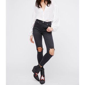NWT Free People Busted Skinny Jean / Washed Black